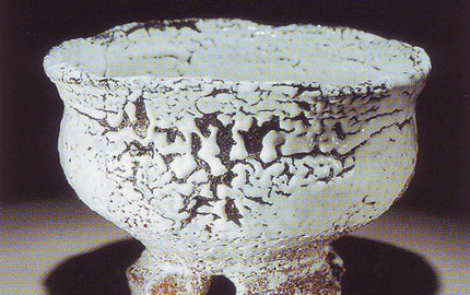 人間国宝11代三輪休雪　萩割高台茶碗 十一代三輪休雪（壽雪） 鬼萩割高台 茶碗／表千家十